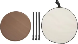 Portable Folding Camping Round Table, Aluminum Alloy Material, Easy to Carry and Assemble, Triangle Bracket Design for Stability, Ideal for Outdoor Activities and Home Use, (Wood Grain Color)