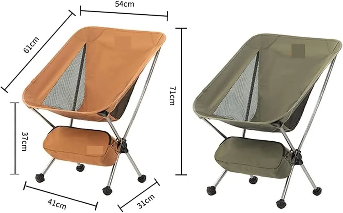 Portable Folding Chair Ultralight Backpack Camping Chair Travel Hiking Foldable Portable Outdoor Beach Backpack Seat, Breathable Double-Sided Mesh Adjustable Folding Chair(Orange,41*31*71cm)