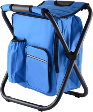 Portable Hiking Camping Stool, Folding Camping Chair Stool Backpack with Cooler Insulated Picnic Bag for Leisure Camping Fishing,E