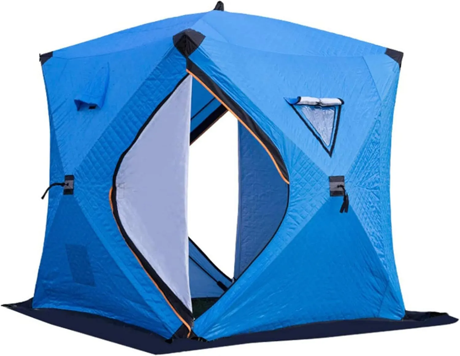 Portable Ice Fishing Shelter 3-4 Person Ice Fishing Tent Insulated Ice Fishing Shelter Thermal Ice Fishing Shanty with Insulated Layer for Winter Fishing (C Type 3~4 Person)
