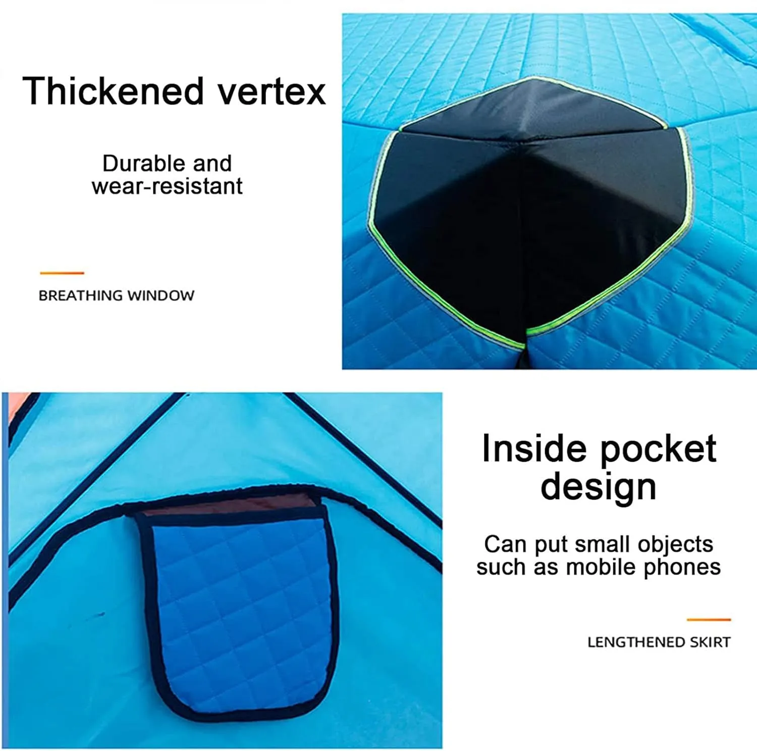 Portable Ice Fishing Shelter with Bag Water-Repellent and Wind-Resistant Quick Fishing Tent for 3-4 Person Portable Ice Fishing Tent