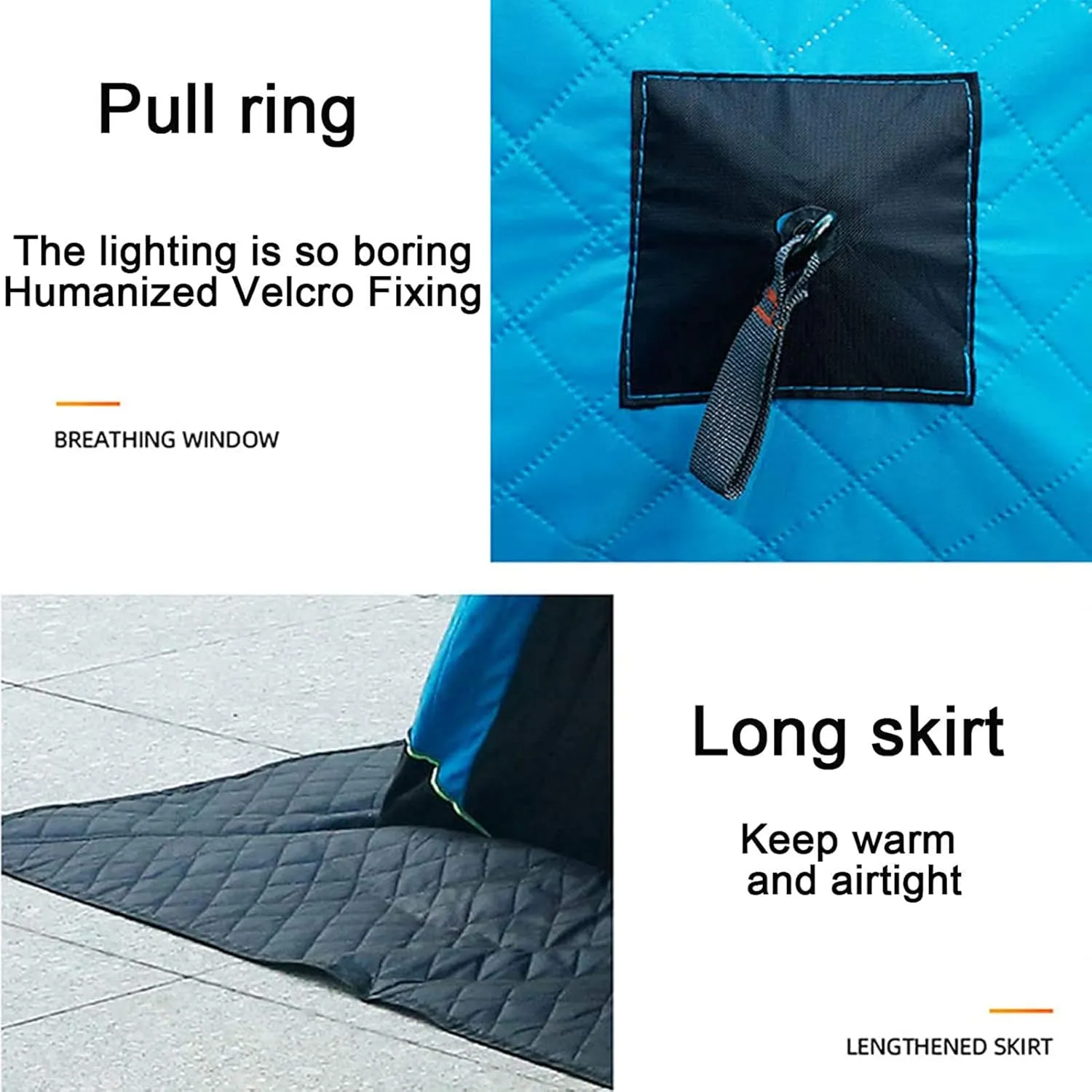 Portable Ice Fishing Shelter with Bag Water-Repellent and Wind-Resistant Quick Fishing Tent for 3-4 Person Portable Ice Fishing Tent