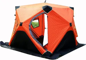 Portable Ice Fishing Shelter with Bag Water-Repellent and Wind-Resistant Quick Fishing Tent for 3-4 Person Portable Ice Fishing Tent