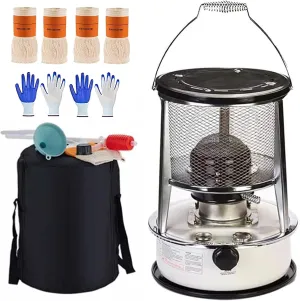 Portable Kerosene Stove, Silent Kerosene Stove, Non-Electric Heaters with 4 Wicand 2 Protective, Complete Accessories, Suitable for Indoor and Outdoor, Camping and Fishing/Onecolor/6L