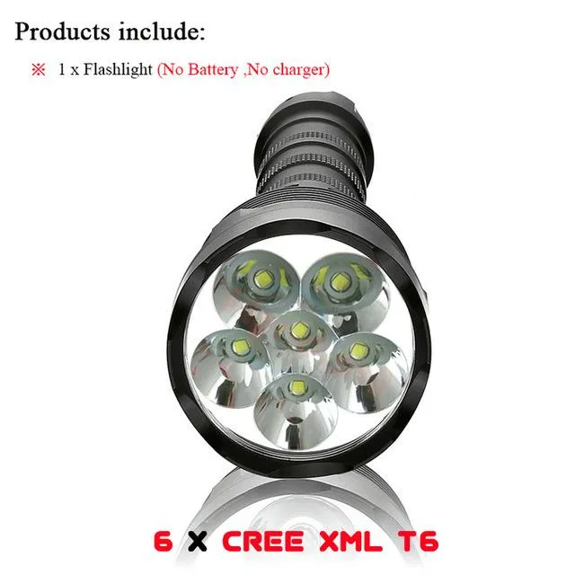 Portable Lighting search powerful led flashlight torch 6 CREE XML T6 defense 18650 battery 3 waterproof rechargeable flashlight