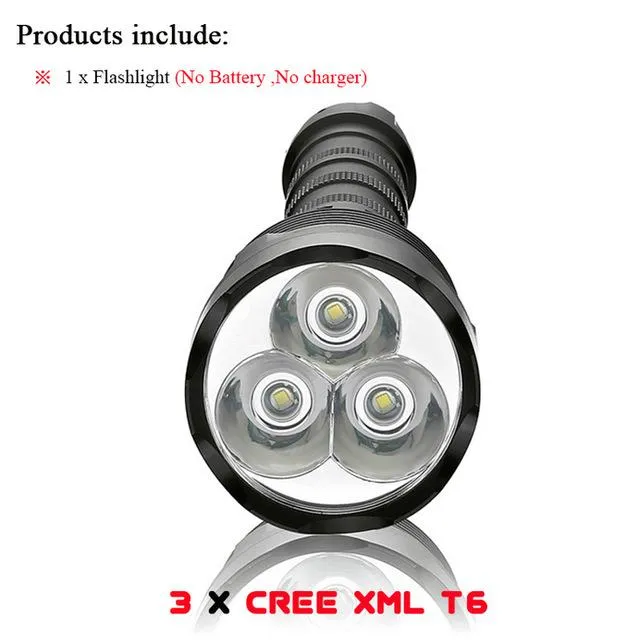 Portable Lighting search powerful led flashlight torch 6 CREE XML T6 defense 18650 battery 3 waterproof rechargeable flashlight