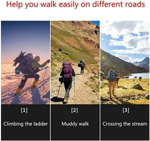 Portable Outdoor Telescopic Walking Stick Ultralight Aluminum External Lock Hiking Skiing Hiking Trekking Poles with Cork and EVA Grip