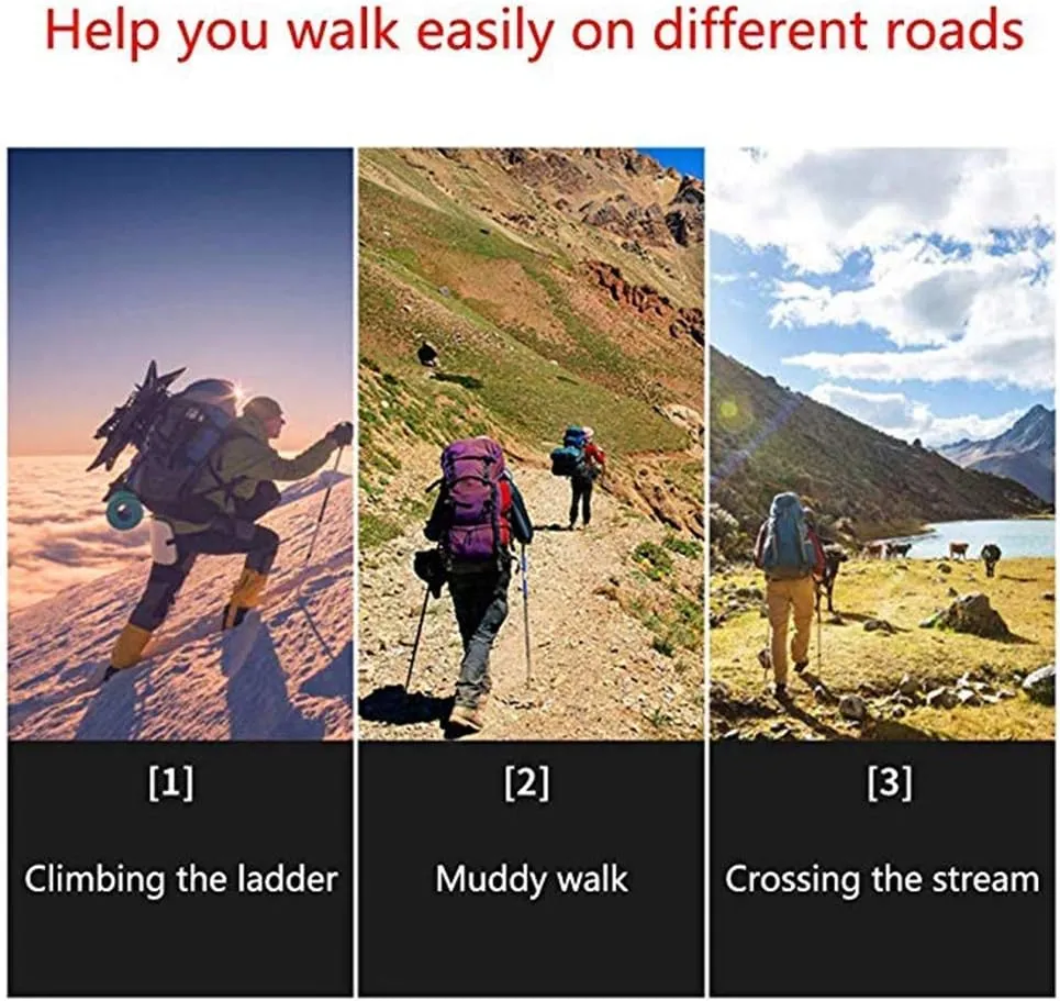 Portable Outdoor Telescopic Walking Stick Ultralight Aluminum External Lock Hiking Skiing Hiking Trekking Poles with Cork and EVA Grip
