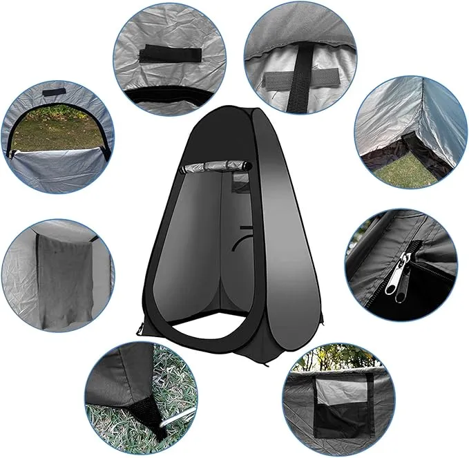 Portable Outdoor Toilet Kit for Adults,Pop Up Privacy Tent,Camping Folding Toilet,30 Toilet Bags,Washable Foldable for Travel,RV,Car,Beach,Hiking