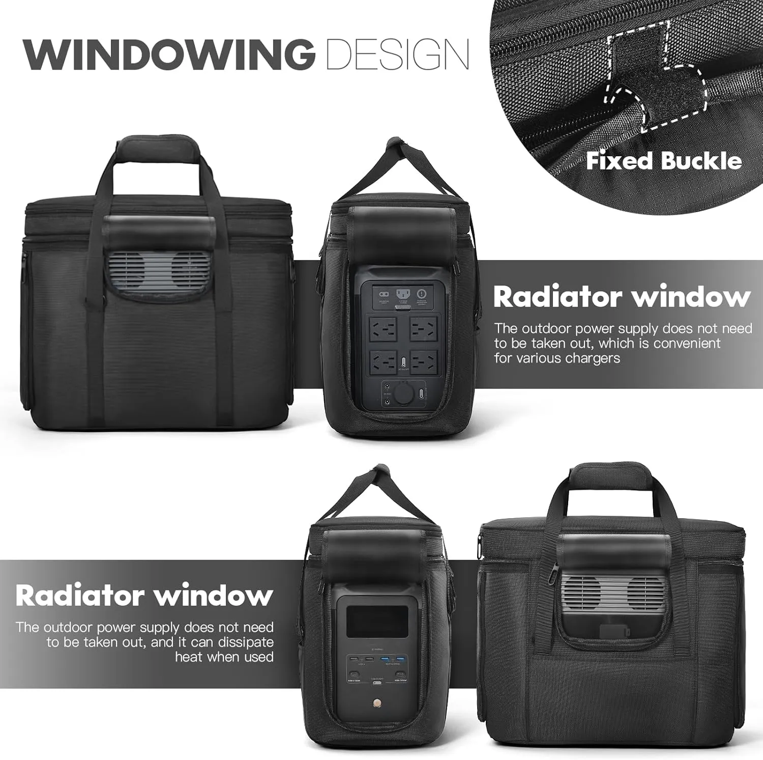 Portable Power Station Carrying Case Bag Compatible with DELTA 2 Power Station Generator Protective Shoulder Storage Bag Cover with Pocket for Outdoor Travel Camping Charging Accessories