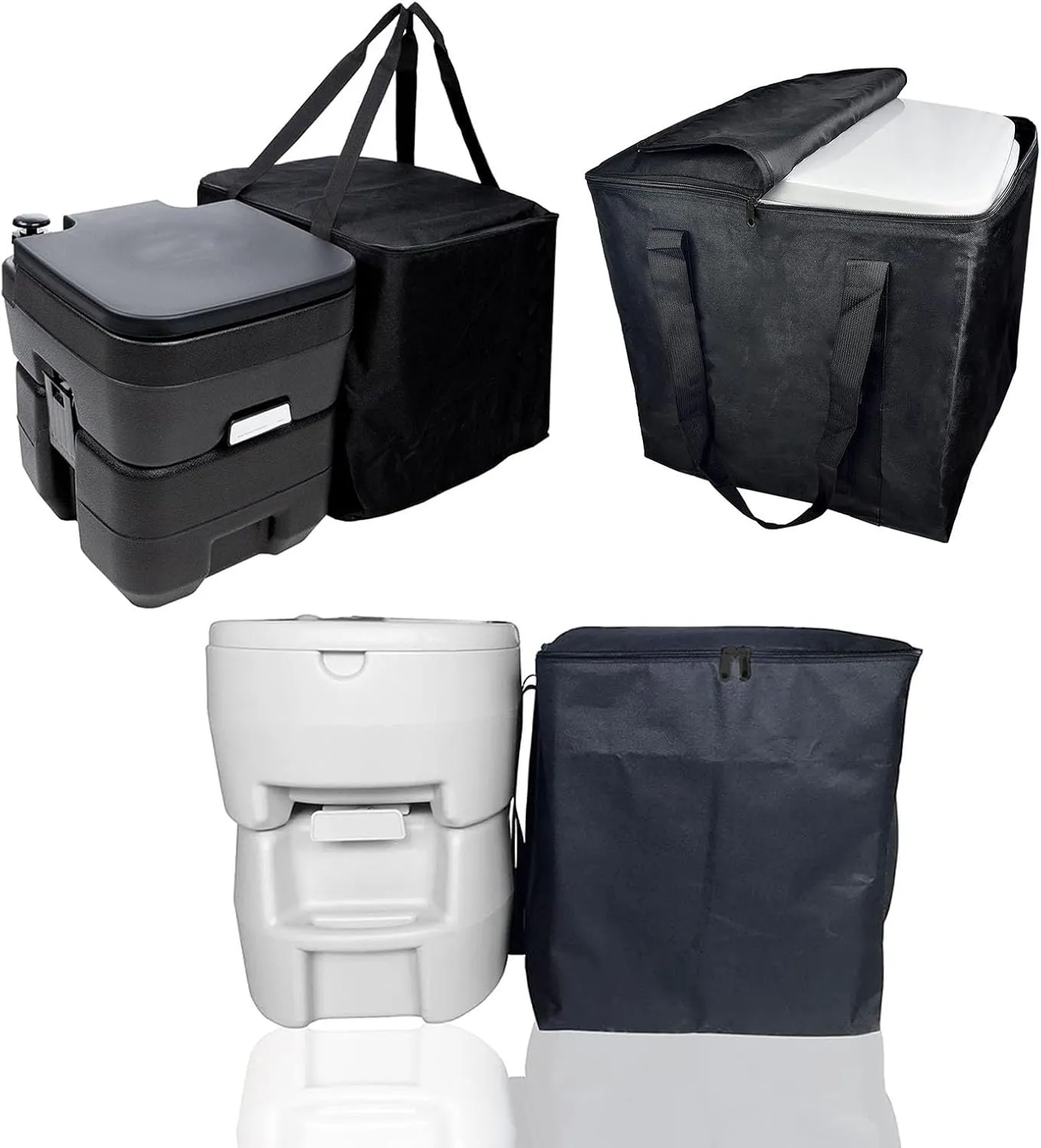 Portable Toilet Storage Bag for RV Travel Potty 5.3 Gallon Camping Toilet Carrying Bag Easy Transport