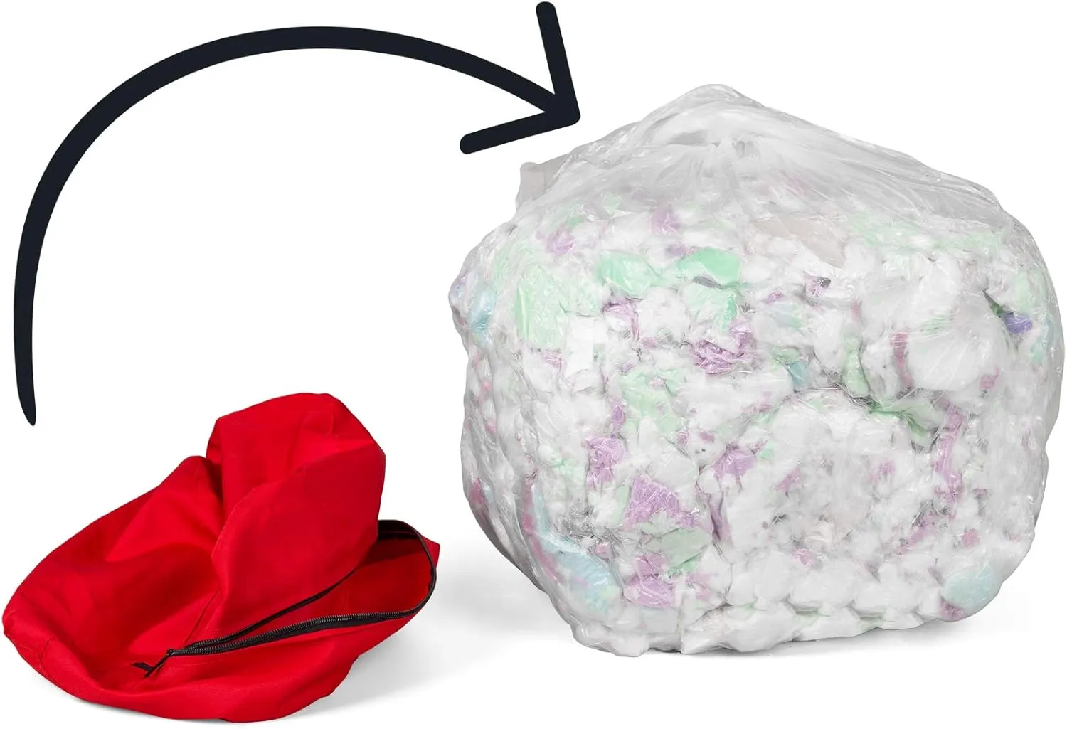 Posh Creations Foam Filling Bean Bag Refill, 30lbs, Multi-Color (FOAM30)