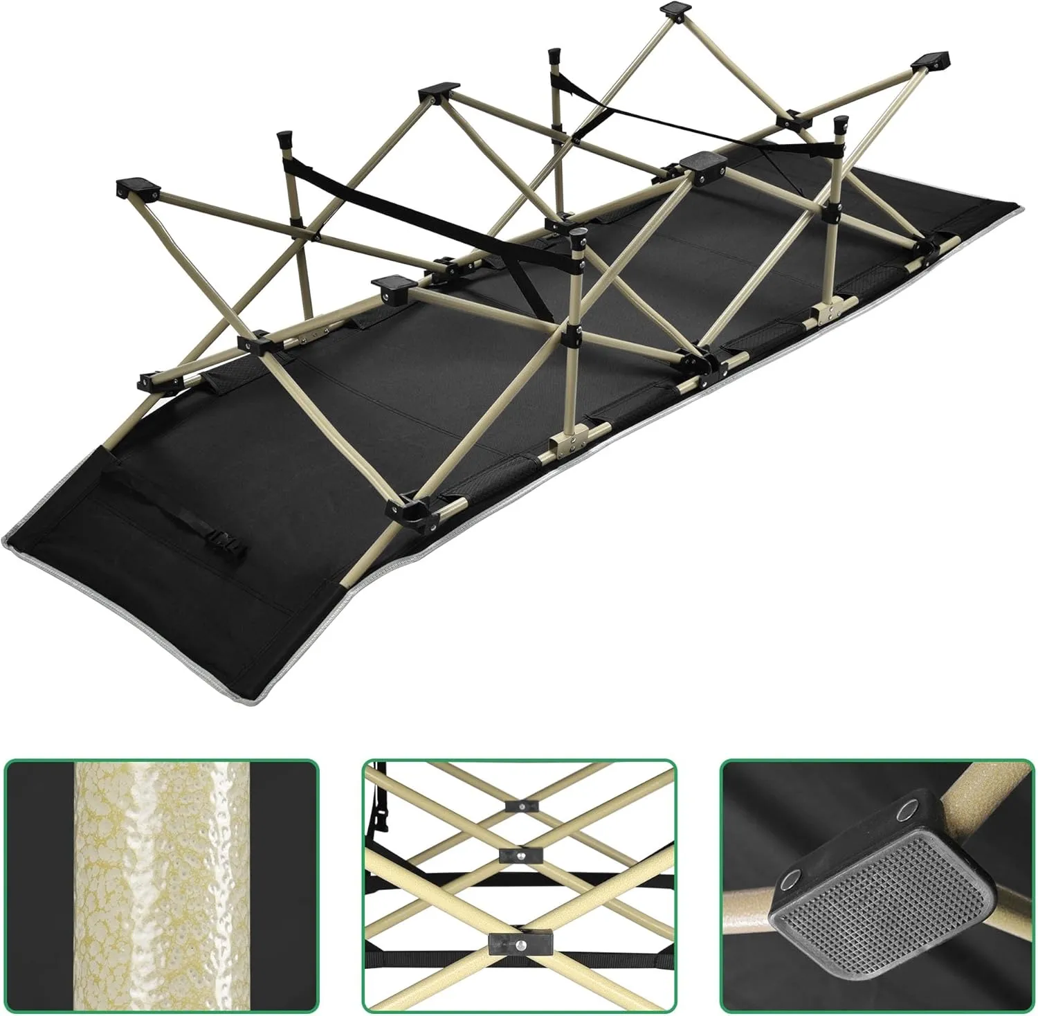 Potable Folding Camping Cot Bed Carry Bag for Travel Home Lounging Office Rest