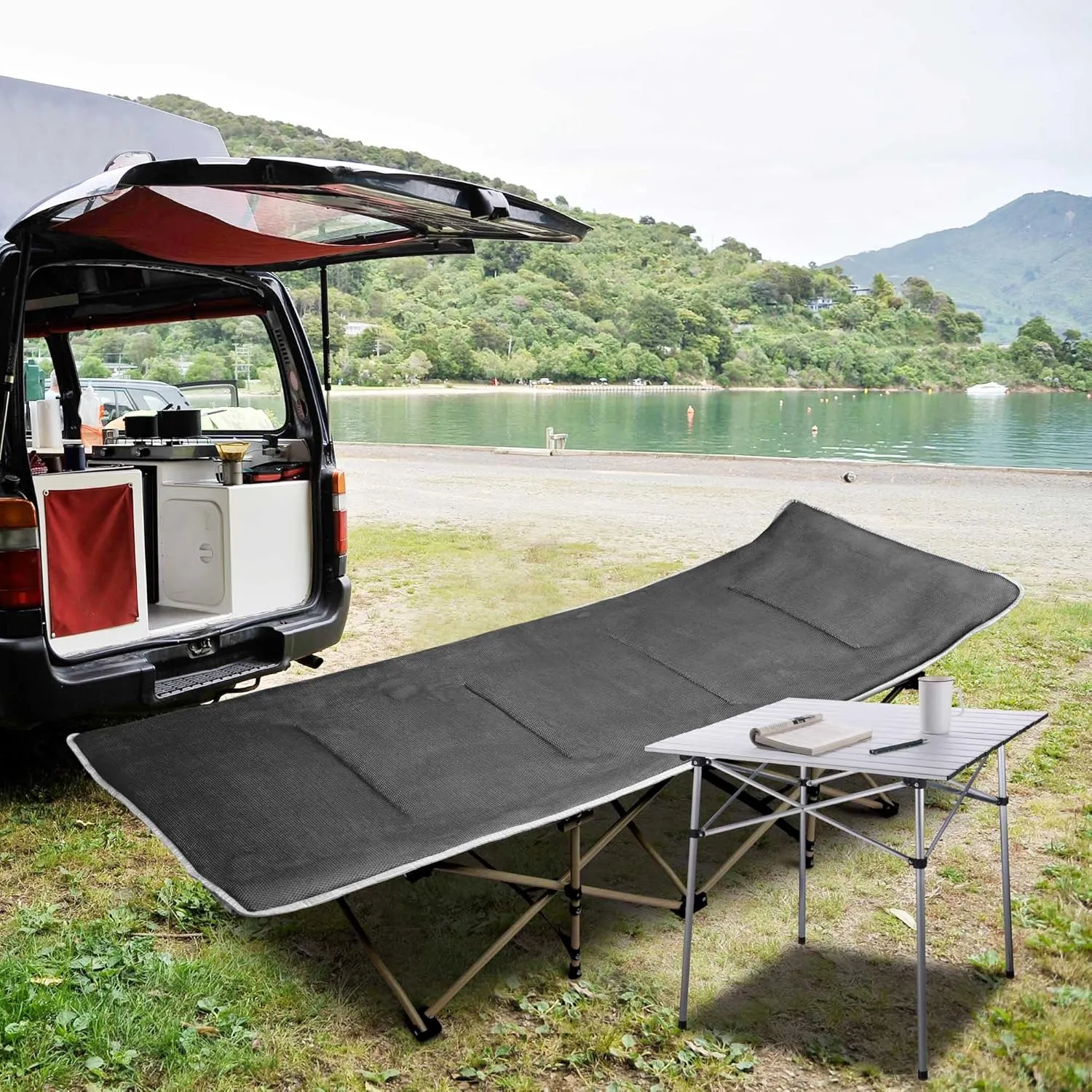 Potable Folding Camping Cot Bed Carry Bag for Travel Home Lounging Office Rest