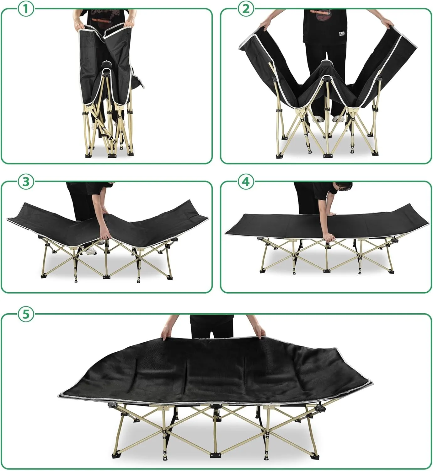 Potable Folding Camping Cot Bed Carry Bag for Travel Home Lounging Office Rest