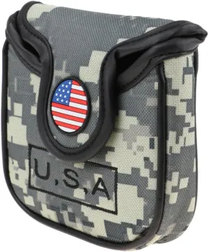 Premium Golf Mallet Putter Head Cover Bag with Closure - Nylon, Thick Lining, Fits All Mallet Style Putters - Portable Golf Club or for Travel - Camo Golfer Gift