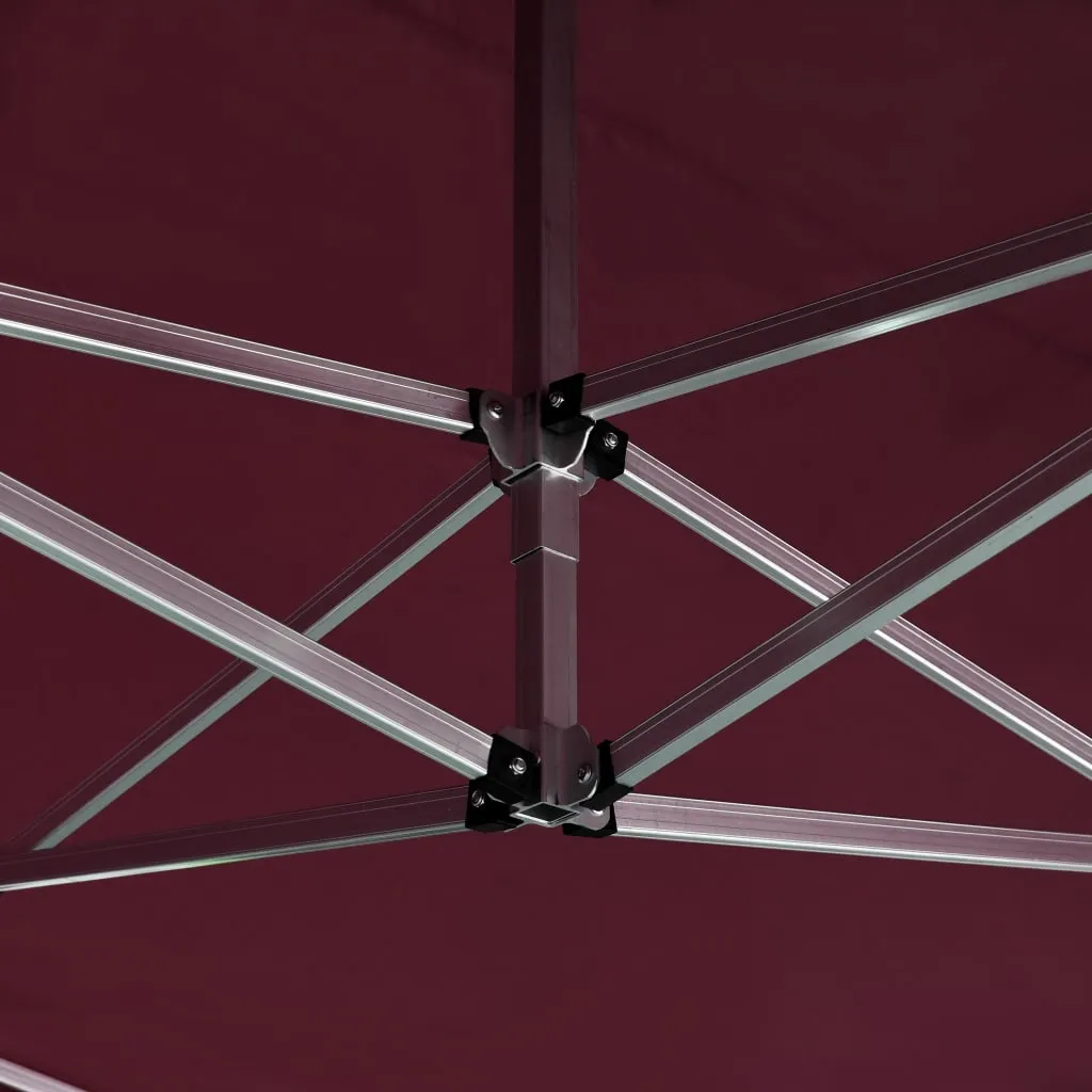 Professional Folding Party Tent with Walls Aluminium 4.5x3 m Wine Red