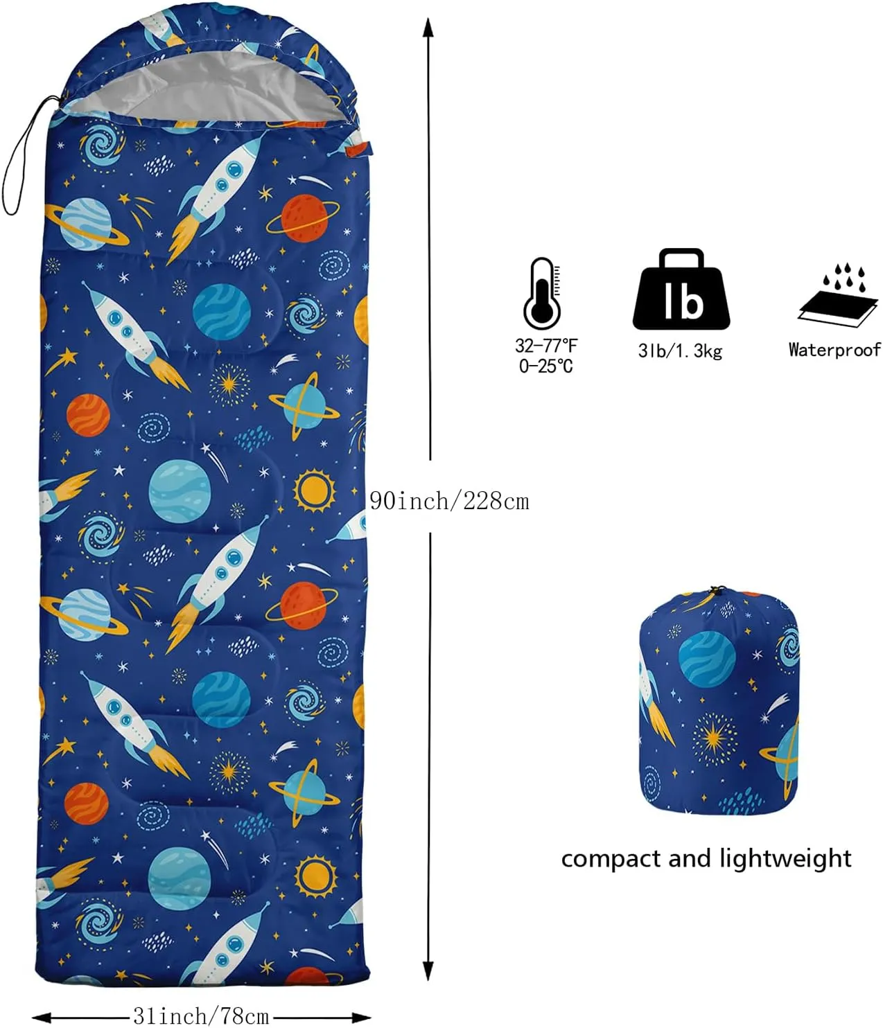 QOOMO Camping Sleeping Bags,3 Season Warm & Cool Weather,Lightweight,Waterproof Sleeping Bags for Adults & Kids,Traveling,and Outdoors,Camping Gear Equipment