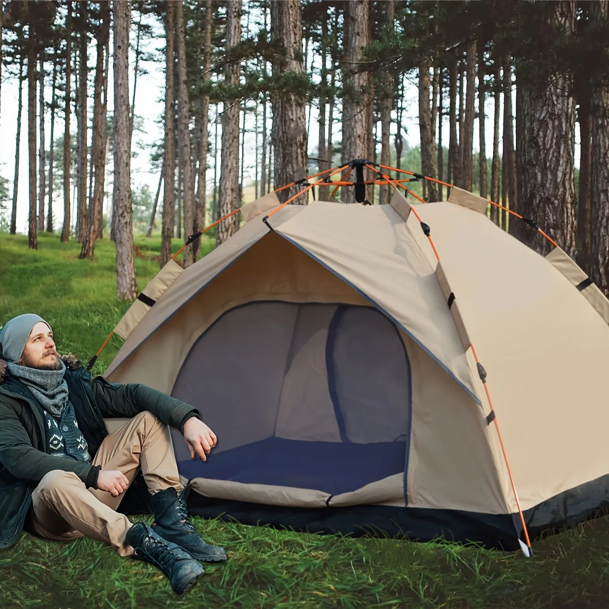 QuickCamp – Most-wanted Camping Shelter Tent with 4-Person Protection UV Pop-Up Setup Resilient Instant