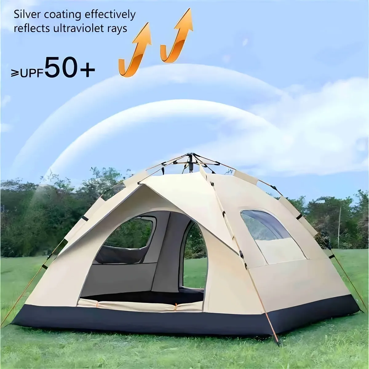 QuickCamp – Most-wanted Camping Shelter Tent with 4-Person Protection UV Pop-Up Setup Resilient Instant