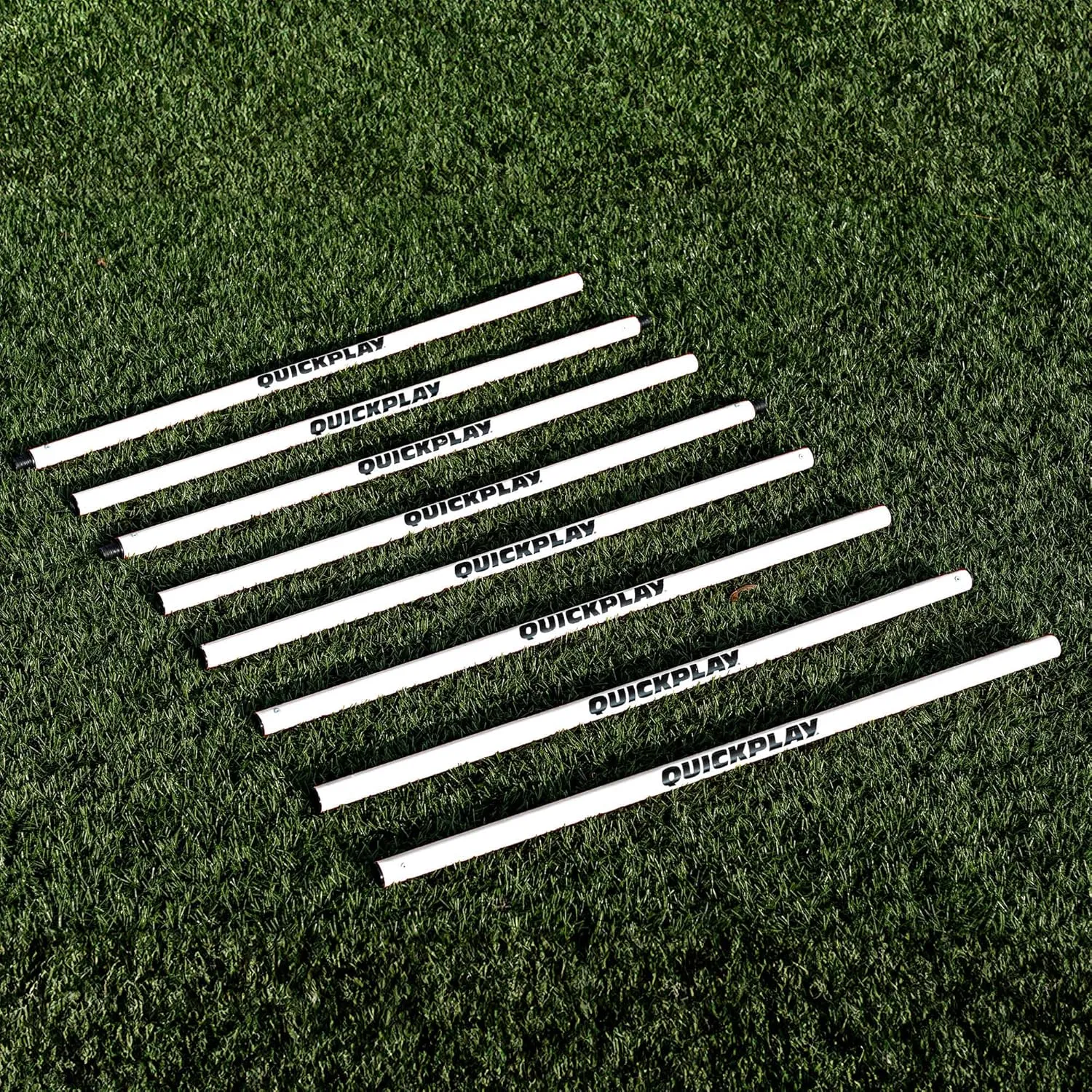 QUICKPLAY Screw Connected 2.5ft Training Poles - Set of 8 | Connect 2 Poles for 5ft Height | Pole Set Colour Options Available - Red, White, Green, Yellow | Screw Connected Foldable Design