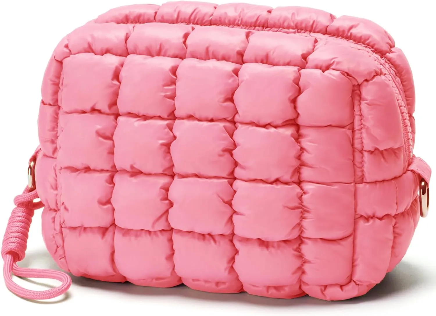 Quilted Makeup Bag Puffy Cosmetic Bag Cute Puffer Travel Toiletry Bag for Women, Small Makeup Pouch for Purse Quilted Cosmetic Pouch for Essentials Toiletries, Gift for Women, Girls