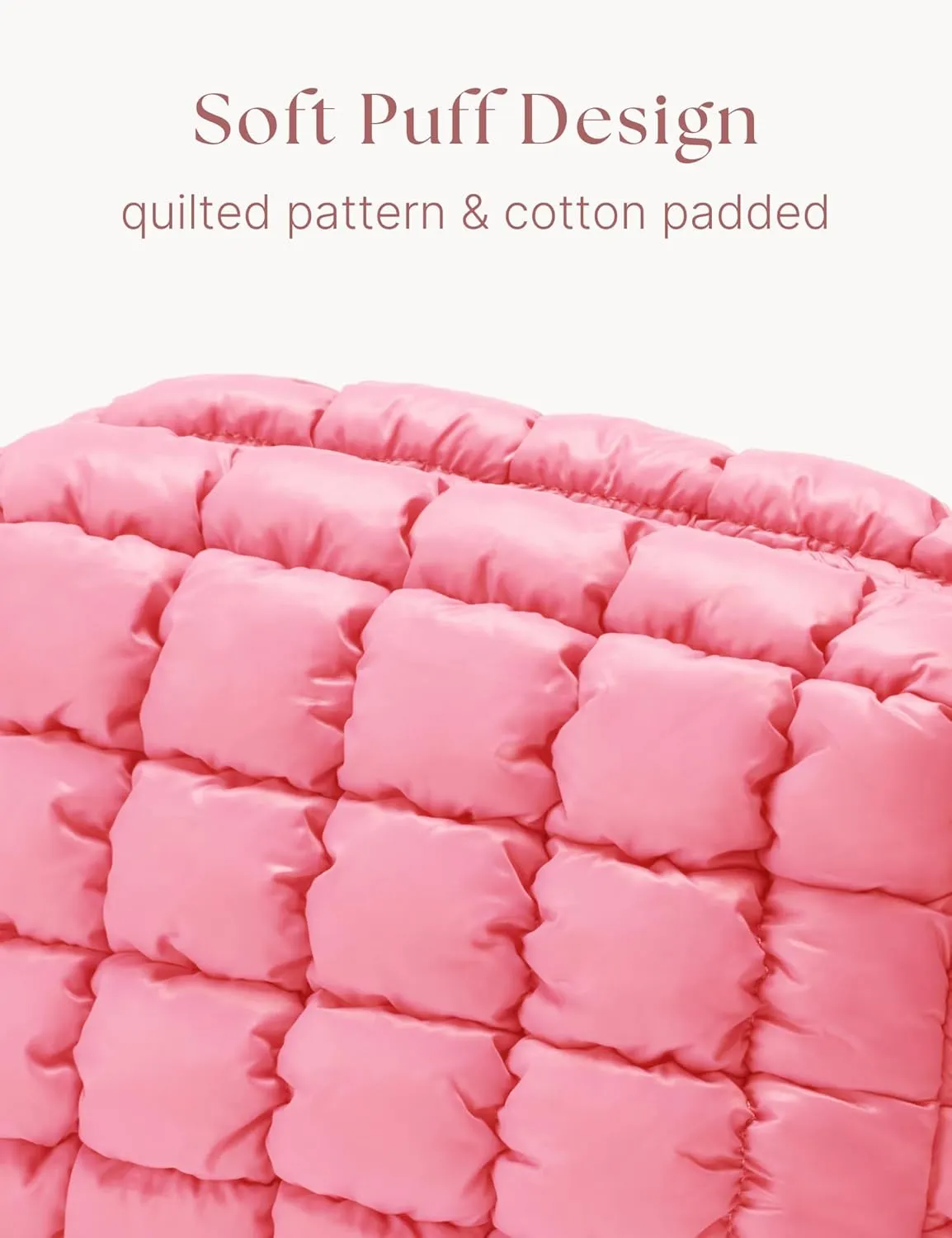 Quilted Makeup Bag Puffy Cosmetic Bag Cute Puffer Travel Toiletry Bag for Women, Small Makeup Pouch for Purse Quilted Cosmetic Pouch for Essentials Toiletries, Gift for Women, Girls