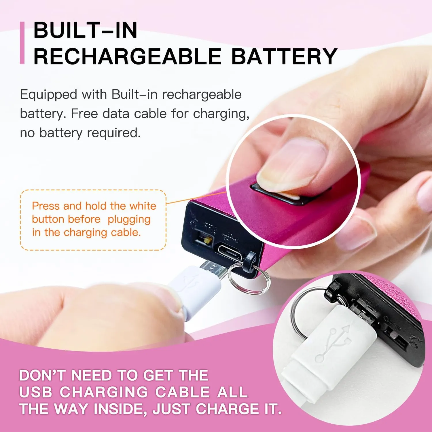 REAX Stun Gun Keychain for Women Self Defense Mini Stun Gun for Women Stun Gun USB Rechargeable with LED Flashlight Power Volt Micro