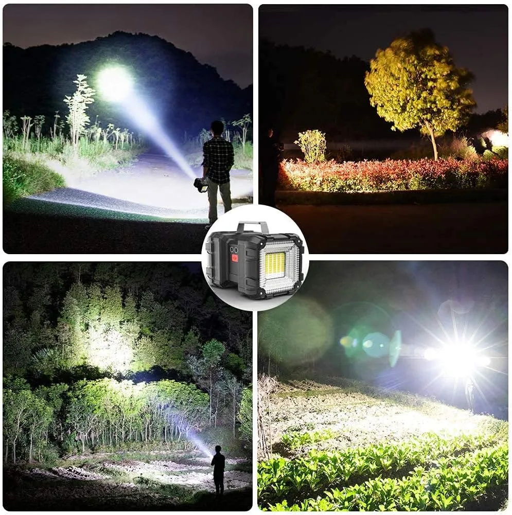 Rechargeable Flashlight, LED Spotlight Flashlight 10000mAh 12000LM 20h Ultra-Long Standby 3 4 Lights Modes Waterproof Camping Flashlight（55 LEDs）