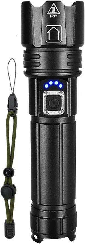 Rechargeable LED Flashlights High Lumens: 5 Modes with COB Work Light, IPX6 Waterproof, Powerful Handheld Flash Light for Emergencies, Camping, Hiking