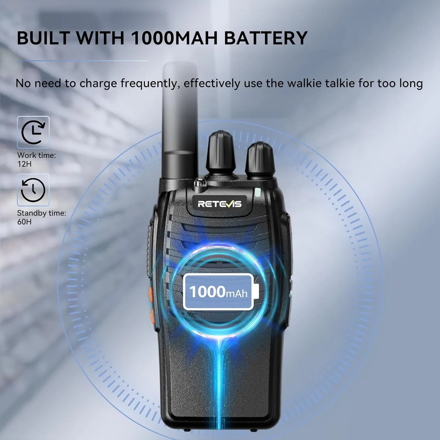Retevis H-777 Walkie Talkies with Mic, Adults 2 Way Radios Long Range Rechargeable, License-Free, Crystal Audio, for School Work Construction Site(10 Pack)