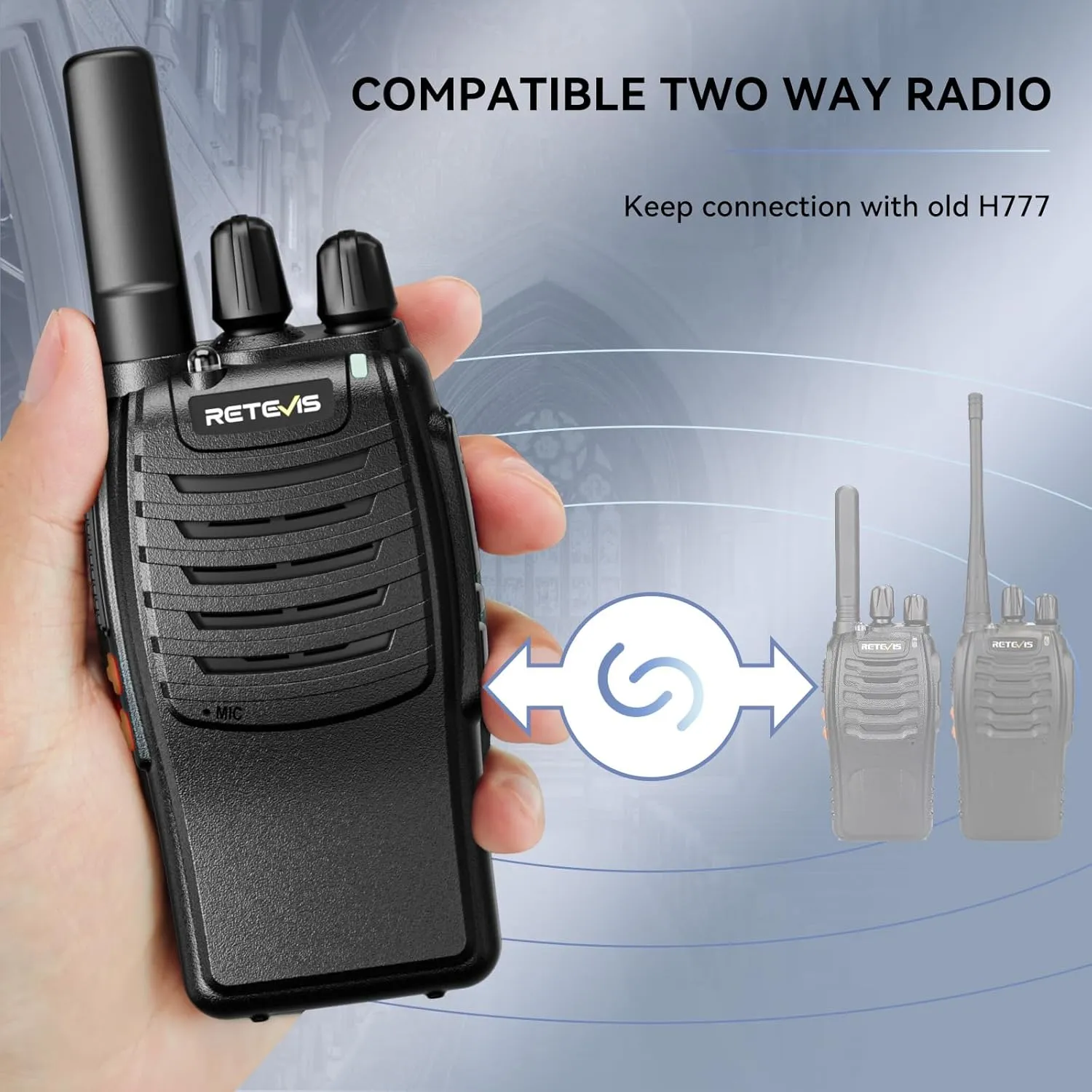 Retevis H-777 Walkie Talkies with Mic, Adults 2 Way Radios Long Range Rechargeable, License-Free, Crystal Audio, for School Work Construction Site(10 Pack)