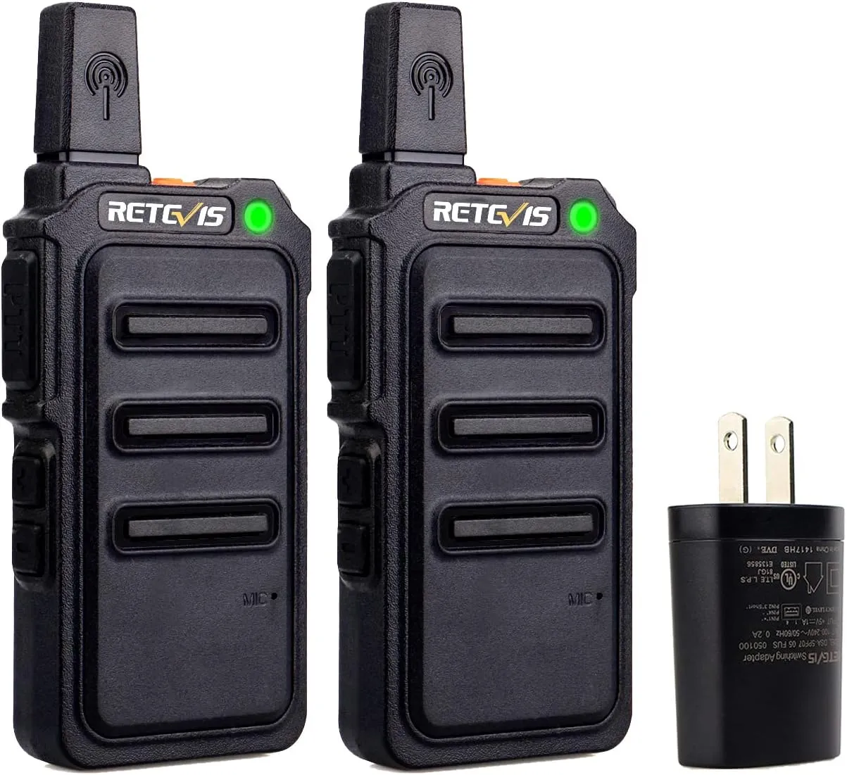 Retevis RT19 Walkie Talkies Rechargeable FRS 22 Channel 1300mAh Lightweight Small Two Way Radio Long Range Walky Talky for Neighborhood Skiing Gift Hunting(2 Pack)