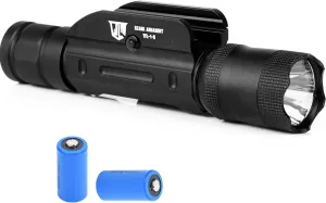 Rifle Light Picatinny Flashlight - Tactical Flashlight for Rifles, Shotgun Flashlight with Pressure Switch, 600 Lumens LED, Aluminum, Water Resistant