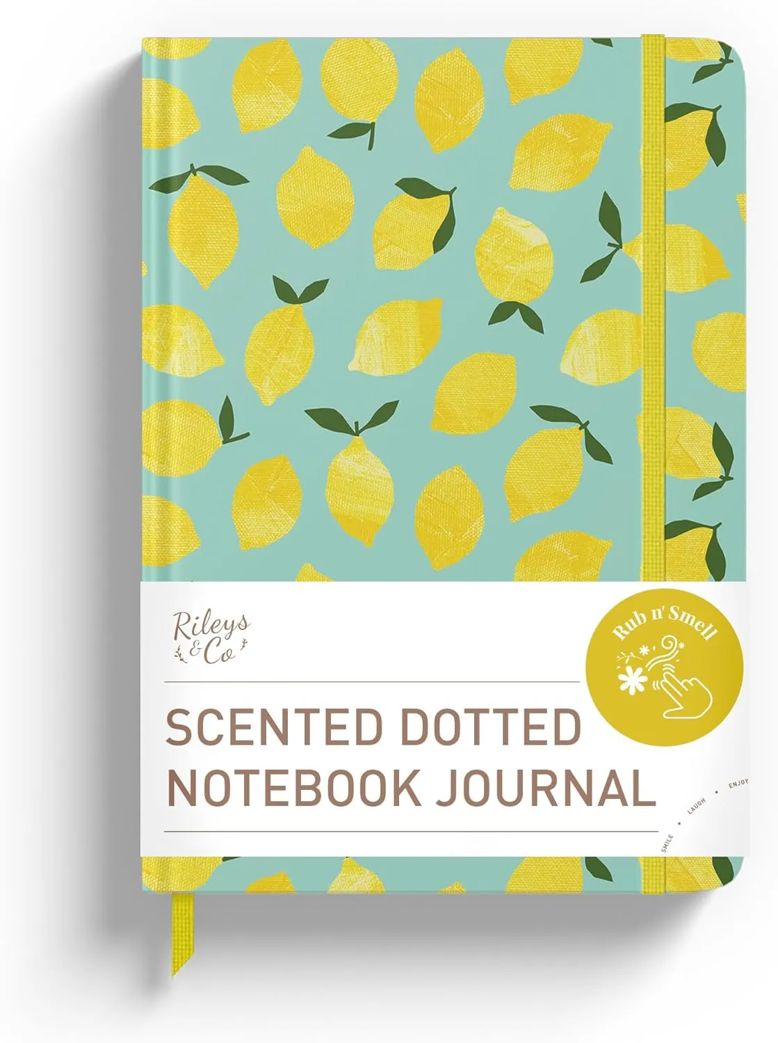 Rileys & Co Dotted Journal Notebook, Dot Grid Hardcover Notebook, Thick Paper Journal, Motivational Journal, 8x6 inches, For Notes - (Lemon) notebook