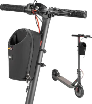 ROCKBROS Electric Scooter Bag, Bike Handlebar Bag with External Water Bottle Holder, 1.5L Magnetic Snap Storage Bag for Electric Scooters,Ebike and Folding Bicycles，Black