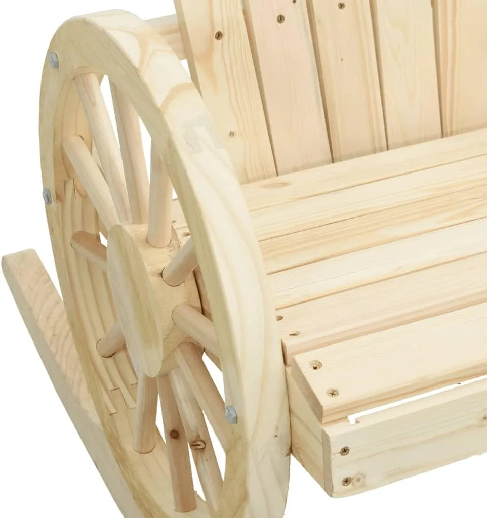 Rocking Adirondack Chairs 2-Piece Solid Wood Fir Outdoor Patio Furniture Set with Ergonomic Design and Wagon-Wheel Armrests for Gardens, Pool Sides, Deck