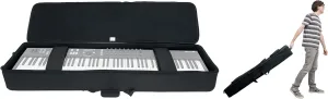 Rockville Rolling Bag 76 Slim Keyboard Case w/Wheels Trolley Handle with Large Pocket V2