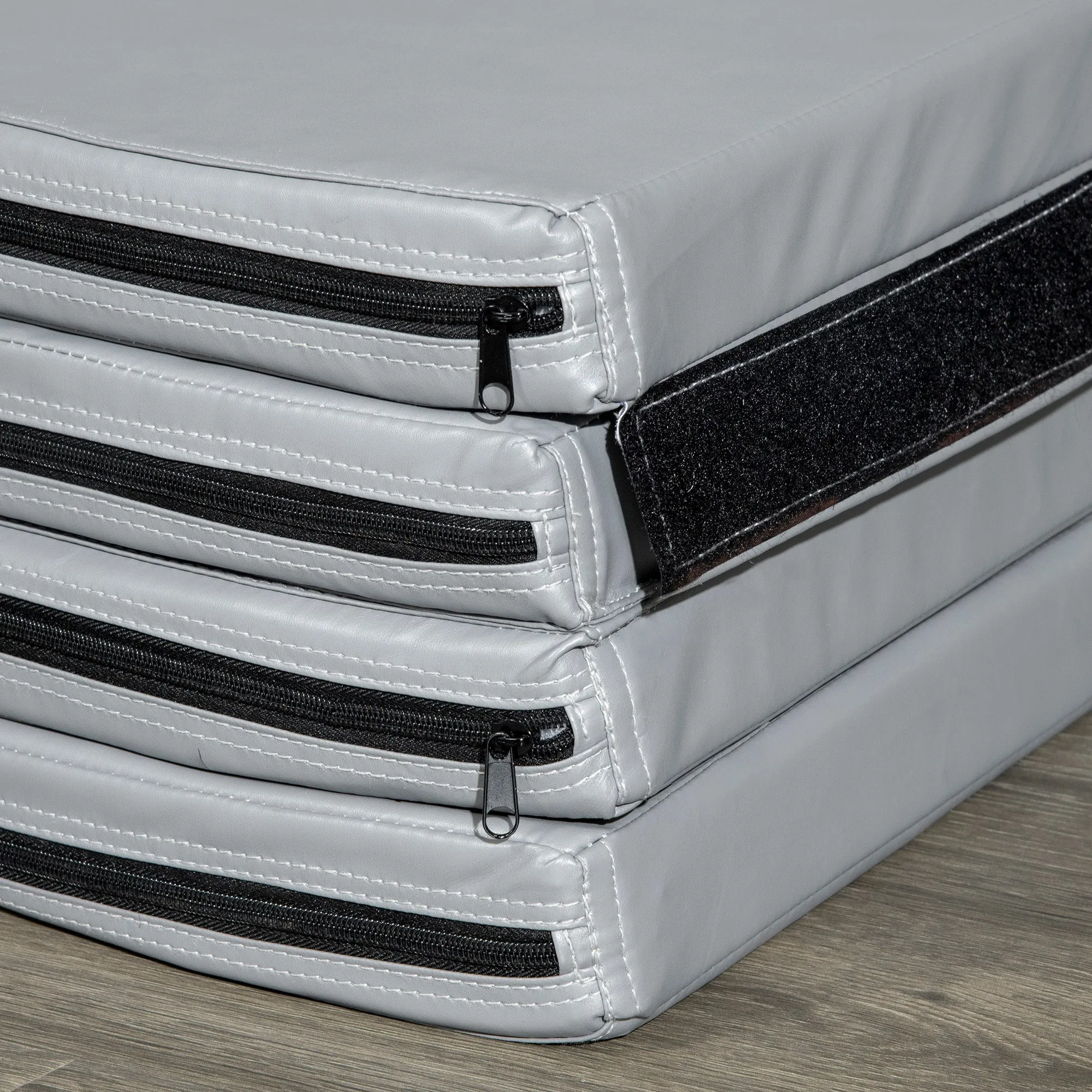 Rootz Foldable Pole Dance Mat - Dance Cushion - Safety Pad - 5cm Thickness for Injury Prevention - Ø 150cm - Grey Plastic Coating