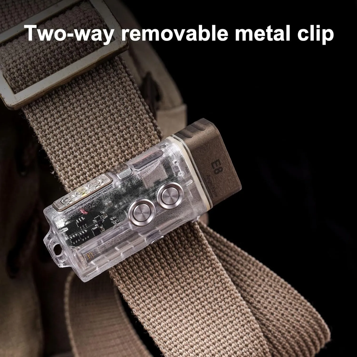 RovyVon Angel Eyes E8 EDC Flashlight 700 Lumen USB C Rechargeable Dual Power AAA Keychain Flashlight with Multifunctional Sidelight