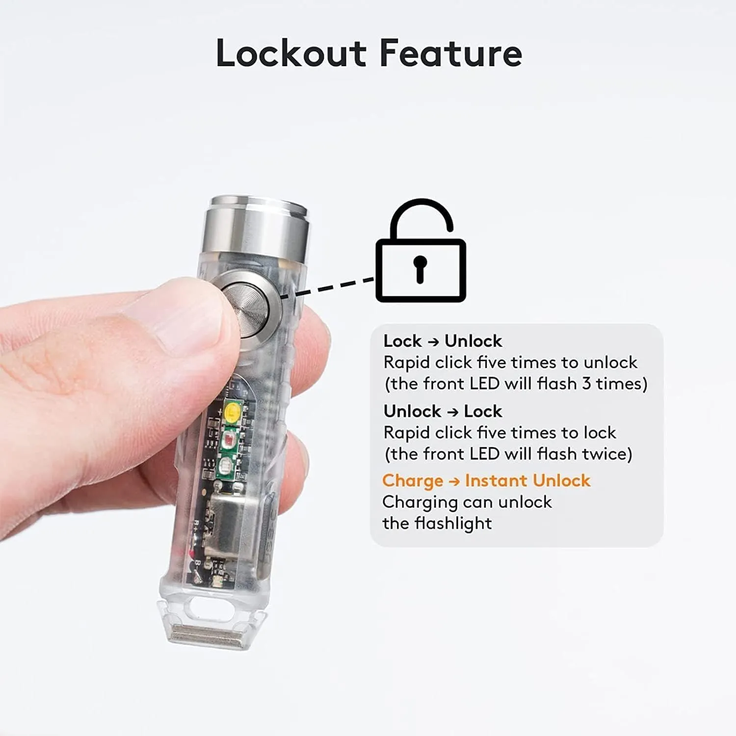 RovyVon Aurora A8 New 4th Keychain Flashlight, 650 Lumen Super Bright with EDC Pocket-Sized,USB-C Rechargeable,Momentary On, Lock Mode, for Camping Daily Use(Amber/Red/Blue)