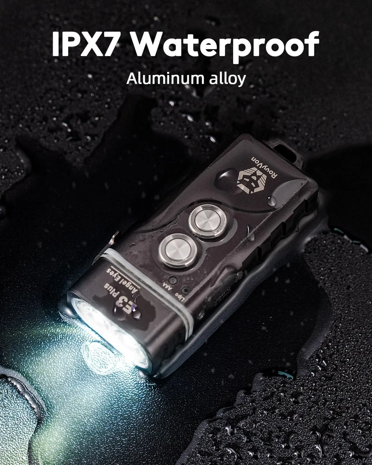 RovyVon E3 Plus Keychain Flashlight 700 Lumen Dual Power Rechargeable with Lockout Mode, Waterproof for Everyday Carry, Camping, Hiking, Emergency