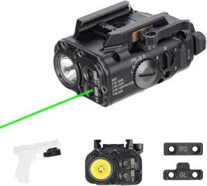 RovyVon GL5 1000 Lumens USB-C Rechargeable Weaponlight, White LED/Green Beam/IR Beam 3 in 1 Combo Tactical Flashlight with 1913 or GL Rail Mount