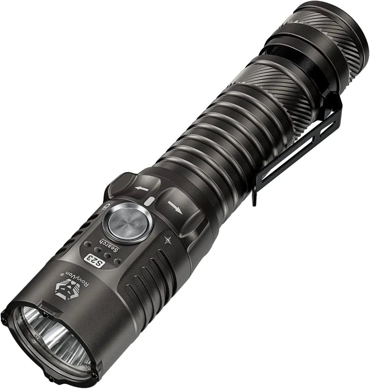 RovyVon S23 Flashlight Super Bright 4000 Lumen,Long Lasting Rechargeable Searchlight with Simple Mechanical Rotary Switch,Magnetic Work Flashlights IPX8 Waterproof for Home,Hunting,Searching,Rescue