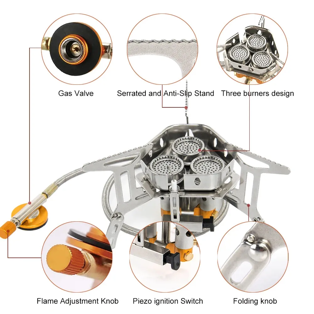 Royaleva Camping Gas Stove - High-Power Portable Outdoor Cooking Equipment
