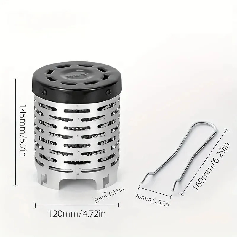 Royaleva Ultralight Mini Camping Stove - Portable Outdoor Gas Heater with Steel Cover