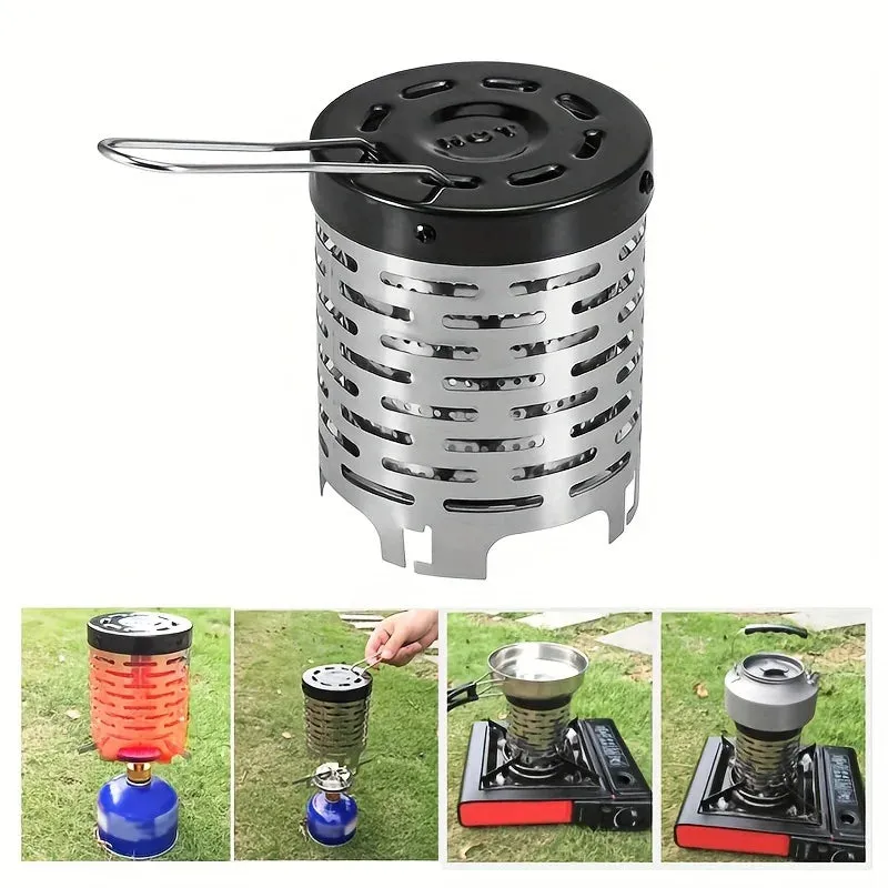 Royaleva Ultralight Mini Camping Stove - Portable Outdoor Gas Heater with Steel Cover