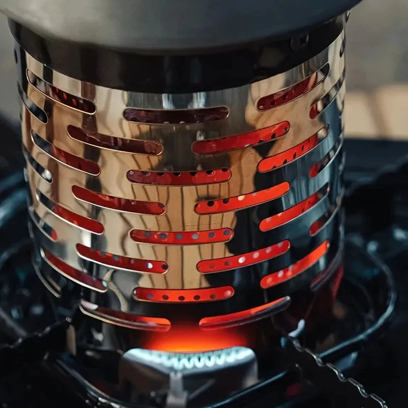 Royaleva Ultralight Mini Camping Stove - Portable Outdoor Gas Heater with Steel Cover