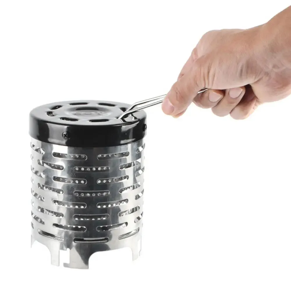 Royaleva Ultralight Mini Camping Stove - Portable Outdoor Gas Heater with Steel Cover