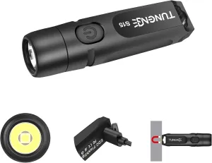 S15 Keychain Flashlight- Super Bright 650 High Lumens,UCB C Rechargeable EDC Pocket Flashlight,Mini Flashlight-Light with Magnetic Suitable for Hiking, Outdoors (Magnet Black)